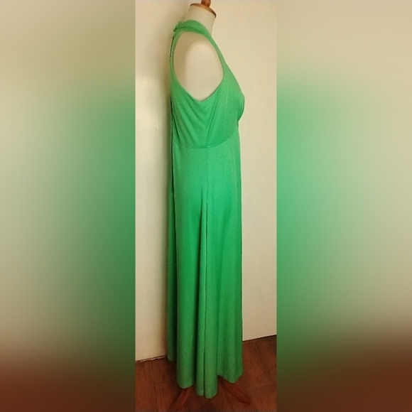 GREEN SHERBET POLY MAXI GOWN - Picture 3 of 7